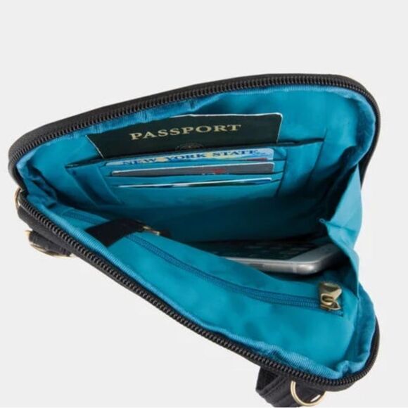 Travelon Anti-Theft Signature Quilted Slim Pouch Crossbody Purse - Picture 6 of 16